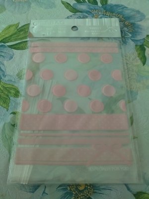 Taiwan Pink Polka Dots Gift Bags w/ Strap KAWAII