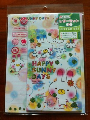 JAPAN Happy Sunny Days Rabbit Lettersets Pack + Sticker KAWAII
