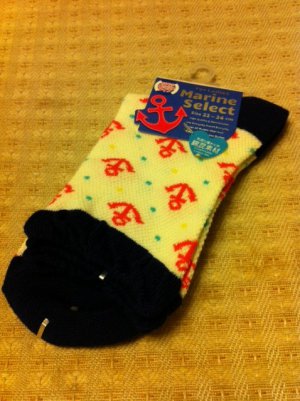 Japan Marine Style Socks (Navy & White Col) Kawaii