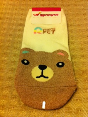 Korea Bear Big Head Socks Kawaii