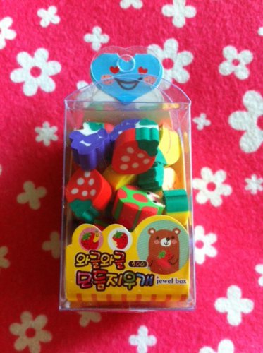 Korea Mini Fruit Erasers Box (Blue) KAWAII