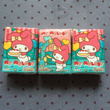 3x Japan Sanrio My Melody Happy Party Tissue Packs KAWAII