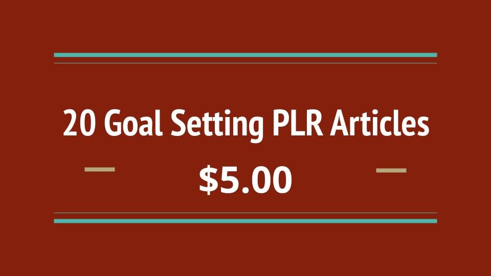 20 Goal Setting PLR Articles Digital Download