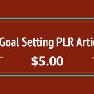 20 Goal Setting PLR Articles Digital Download