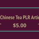 20 Chinese Tea PLR Articles Digital Download