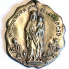 Rare Large Antique Silver Holy Medal Our Lady of Mercy Virgin Mother Mary Christ Child Jesus
