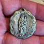Rare Large Antique Silver Holy Medal Our Lady of Mercy Virgin Mother Mary Christ Child Jesus