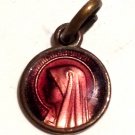 Tiny Antique Medal Pink Purple Enamel Vintage Guilloche Virgin Mother Mary religious Bracelet Charm