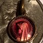 Tiny Antique Medal Pink Purple Enamel Vintage Guilloche Virgin Mother Mary religious Bracelet Charm