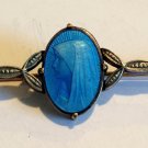 Vintage Religious Art Deco Bar Pin Virgin Mary Our Lady Lourdes Jewelry Guilloche Enamel Medal