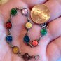 Antique Enamel Saint Medals Bracelet Virgin Mother Mary Jesus Angel Bernadette Christopher Lourdes