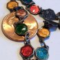 Antique Enamel Saint Medals Bracelet Virgin Mother Mary Jesus Angel Bernadette Christopher Lourdes