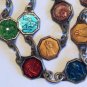 Antique Enamel Saint Medals Bracelet Virgin Mother Mary Jesus Angel Bernadette Christopher Lourdes