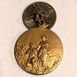 Large Rare Antique Gilt Holy Medal Patron Saint Elizabeth Hungary Virgin Mary Miraculous Medal