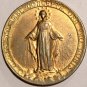 Large Rare Antique Gilt Holy Medal Patron Saint Elizabeth Hungary Virgin Mary Miraculous Medal