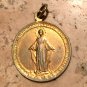 Large Rare Antique Gilt Holy Medal Patron Saint Elizabeth Hungary Virgin Mary Miraculous Medal