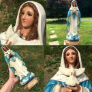 Vintage Beautiful Virgin Mary Statue GLASS EYES Long Eyelashes Blessed Mother Holy Spirit 15"