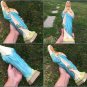 Vintage chalkware Mother Mary Statue 13" plaster Blessed Virgin Immaculate Heart  Pink Blue
