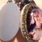 2" Vintage Upcycled Rhinestone Cameo Locket Prayer Petition Beads Blessed Mother Virgin Mary
