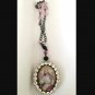 2" Large Rhinestone Jesus Christ King of Heaven Cameo Locket Prayer beads Catholic Shrine Pendant