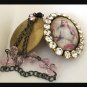 2" Large Rhinestone Jesus Christ King of Heaven Cameo Locket Prayer beads Catholic Shrine Pendant