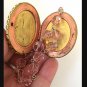 2" Pink Rhinestone Sacred Heart Jesus Pendant Cameo Locket w/ Prayer Petition Beads Crown of Thorns