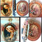Large Rhinestone Cameo Locket Blessed Mother Virgin Mary Shrine Pendant Catholic Prayer Jewelry OOAK
