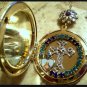 Blue Rhinestone Shrine Cameo Locket Virgin Mary Immaculate Pendant Prayer Petition Catholic Jewelry