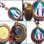 Our Lady of Grace Pink Rhinestone Cameo Locket Prayer Request Beads Virgin Mary Vintage Catholic