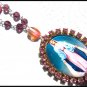 Our Lady of Grace Pink Rhinestone Cameo Locket Prayer Request Beads Virgin Mary Vintage Catholic