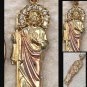 1.25" 10k White Yellow Rose Gold St. Jude Pendant CZ Halo Medal Patron Saint of Hopeless Cases