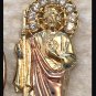 1.25" 10k White Yellow Rose Gold St. Jude Pendant CZ Halo Medal Patron Saint of Hopeless Cases