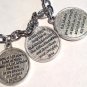 Catholic Enamel Charm Bracelet 9 Medals Divine Mercy, St. Jude, St. Anthony Padre Pio, Virgin Mary,