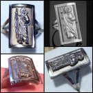 Large Sterling Silver Ring St. Jude Patran Saint of Hopeless Cases and Those in Despair Size 10