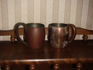 Antique Matching Chase Copper cups