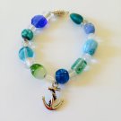 Pebble Beach Bracelet with Anchor Charm