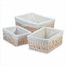 Lined Nesting Willow Baskets