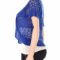 Ny Collection Open Front Pointelle Knit Shru Sapphire Blue M (Size) Women'S