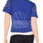 Ny Collection Open Front Pointelle Knit Shru Sapphire Blue M (Size) Women'S