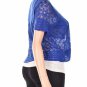 Ny Collection Open Front Pointelle Knit Shru Sapphire Blue M (Size) Women'S