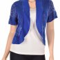 Ny Collection Open Front Pointelle Knit Shru Sapphire Blue M (Size) Women'S