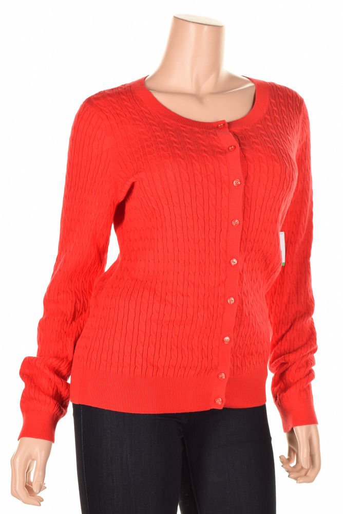 Tommy Hilfiger Long Sleeve Cable Knit Cardiga Formula One L (Size) Women'S