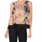 new Bar Iii Sleeveless Printed Crop Top Black Combo Xl ( Size ) Women'S Clothing