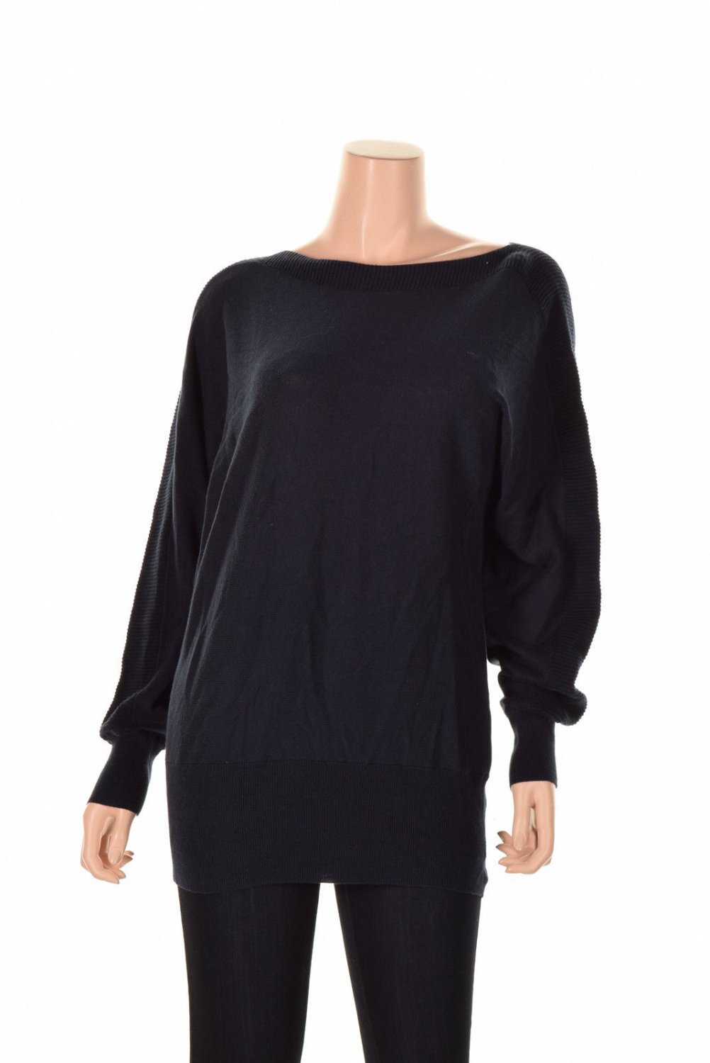 Alfani Misses Ribbed Panel Dolman Sweater Navy L ( Size ) Women'S Clothing