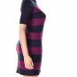 Tommy Hilfiger Mock Neck Button Shoulder Stri Sparkling Grape Xs (Size) Women'S