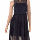 new Maison Jules Sleeveless Crochet Yoke Layere Navy Stone L  Women'S Clothing