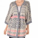 Maison Jules Dolman Sleeve Intarsia Knit Ca Blue Indigo Combo Xl (Size) Women'S