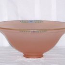 PINK SATIN GLASS BOWL ~ TIFFIN? Hand Painted Delicate Flowers & Gold Bands MINT