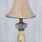 HALF PRICE c.1930 Soft Yellow LAMP with GLASS FONT ~ Lots of Golden Style! SALE