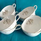 Coffee or TEA CUPS ~ Noritake ESTEEM #5404 Mid-Century Swirls on Ivory Ground